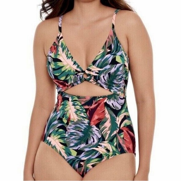 Time & Tru Jungle Print Swimsuit 🩱 Sz S (4-6) NWT One Piece - Picture 1 of 7